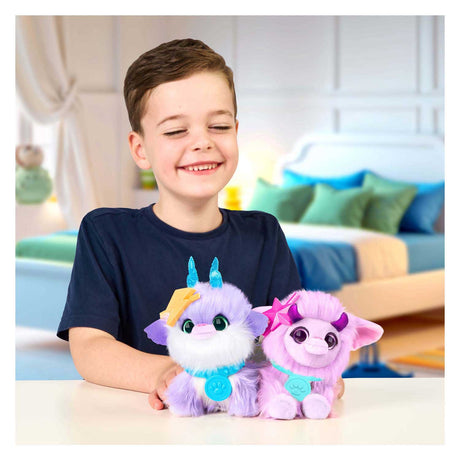 Moose Toys scruff a luvs – gemelli di peluche fantasy nel cestino per il trasporto – 2 peluche magici e misteriosi