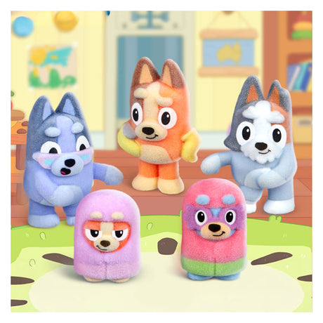 Set a sorpresa di personaggi da collezione Spectron Bluey Fuzzies - 3 personaggi