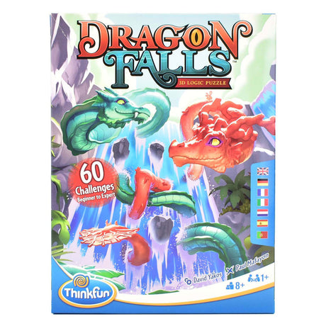 Thinkfun dragon falls Puzzle 3D pensante, 60 sfide