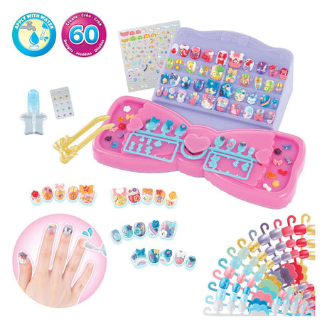 Set unghie multicolore Aquabeads per bambini - studio unghie completo con 60 unghie