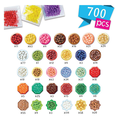 Set artigianale Aquabeads accessori dolci - set completo artigianale 700 perline in 31 colori