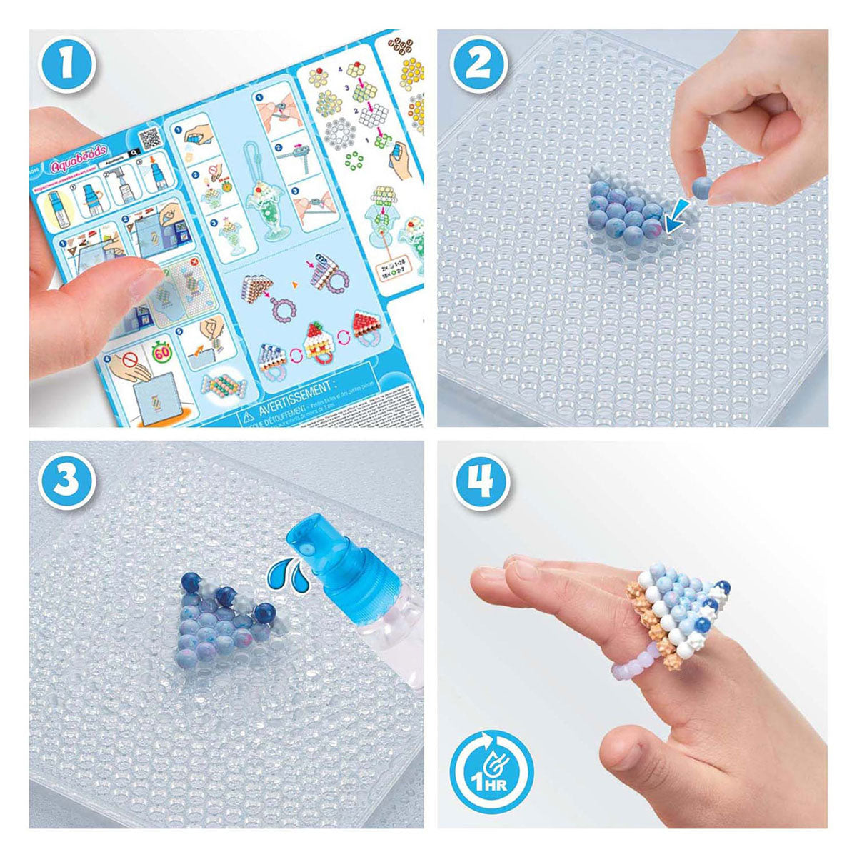Set artigianale Aquabeads accessori dolci - set completo artigianale 700 perline in 31 colori