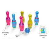 Set da bowling in legno BS Toys birilli junior, 7 pezzi.