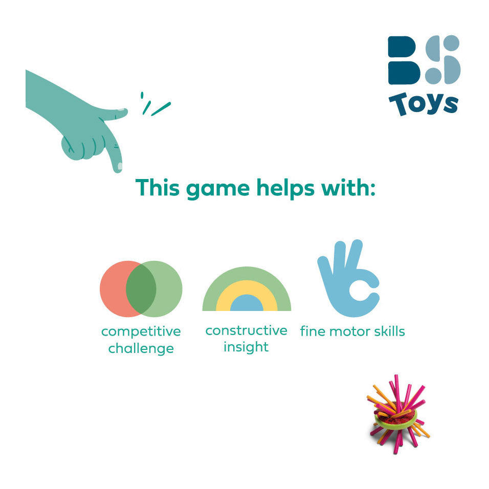 BS Toys Gioco in legno Mikado melone, 31 pezzi.