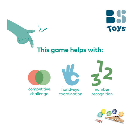 I giocattoli di Bs sparano! pistola elastica - legno - gioco di coordinazione - dai 6 anni - 5 bersagli
