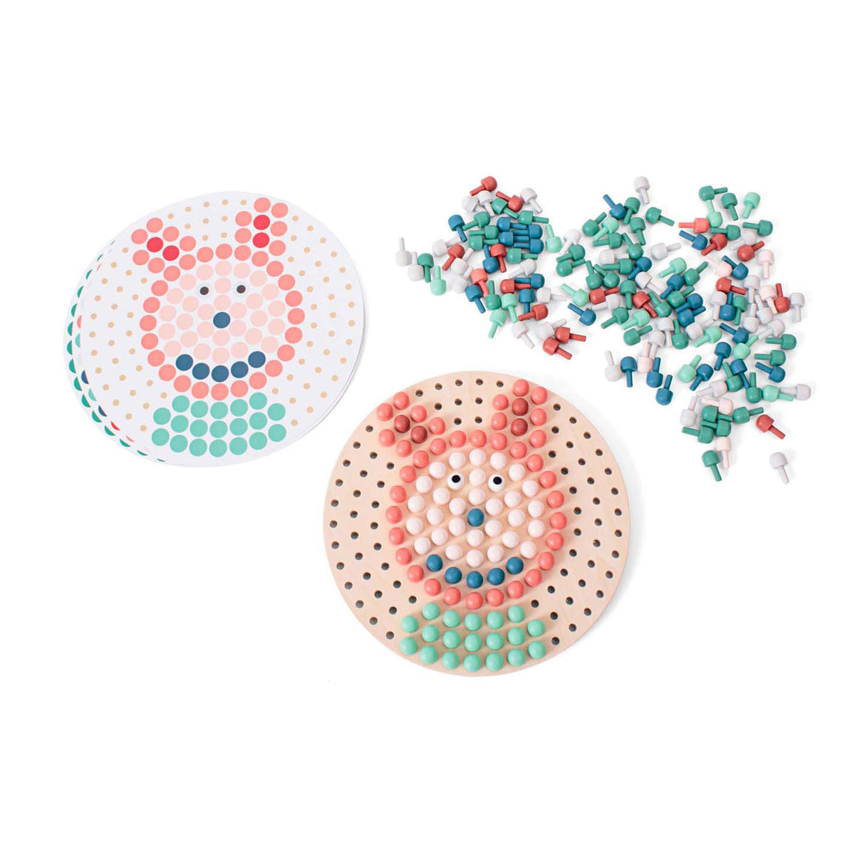 Bs Toys plug-in gioco mosaico - mosaico di legno - puzzle mosaico - giocattoli educativi - legno fsc - gioco didattico - adatto a partire da 4 anni