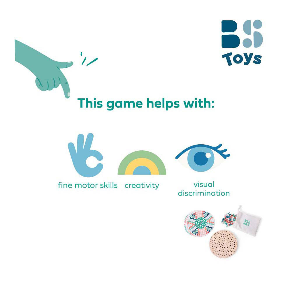 Bs Toys plug-in gioco mosaico - mosaico di legno - puzzle mosaico - giocattoli educativi - legno fsc - gioco didattico - adatto a partire da 4 anni