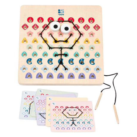 BS Toys Thread e Codice GA519 – gioco di incordatura in legno con corde di carte