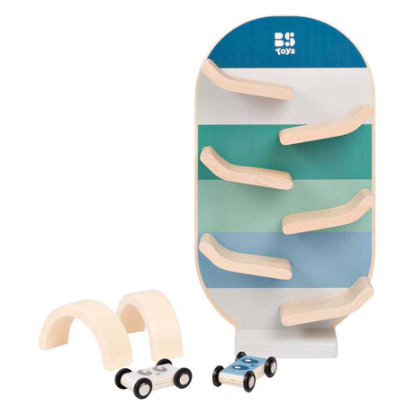 Set di piste per auto in legno BS Toys - 3 parti.