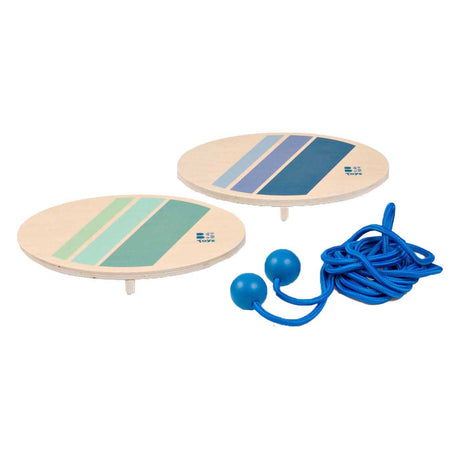 Bs Toys Gioco di tiro alla fune in legno per due - 3 parti.