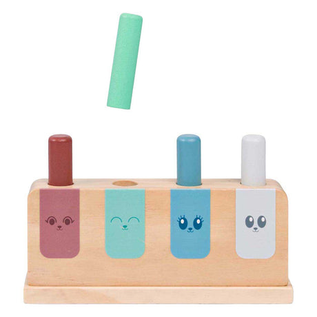 Bs Toys giocattolo pop-up ga532 – giocattoli in legno per bambini 18+ mesi – gioco di abilità motoria