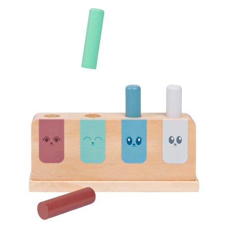 Bs Toys giocattolo pop-up ga532 – giocattoli in legno per bambini 18+ mesi – gioco di abilità motoria