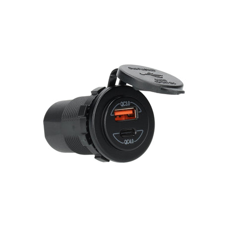 Power line Caricatore USB integrato con USB-A QC3.0 e USB-C QC4.0