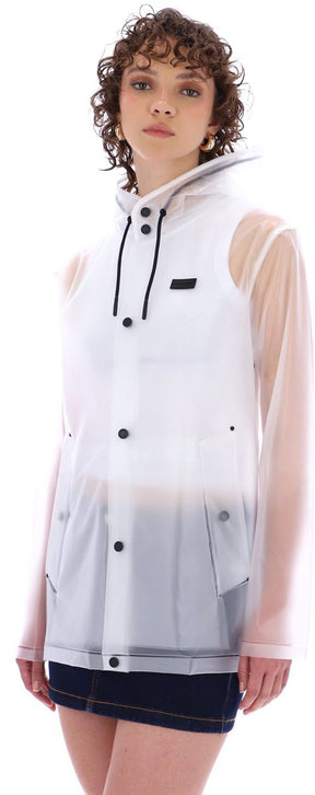 Giacca con cappuccio Hunter Izzy PU trasparente opaca - taglia XL