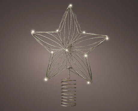 Lumineo piek ster met 12 led lampen werkt op batterij met timer.