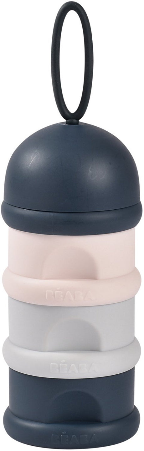 Béaba - contenitori per dosaggio latte in polvere - 3 scomparti impilabili - blu - ermetici e compatti - contenitori per alimenti per bambini - torre - senza BPA
