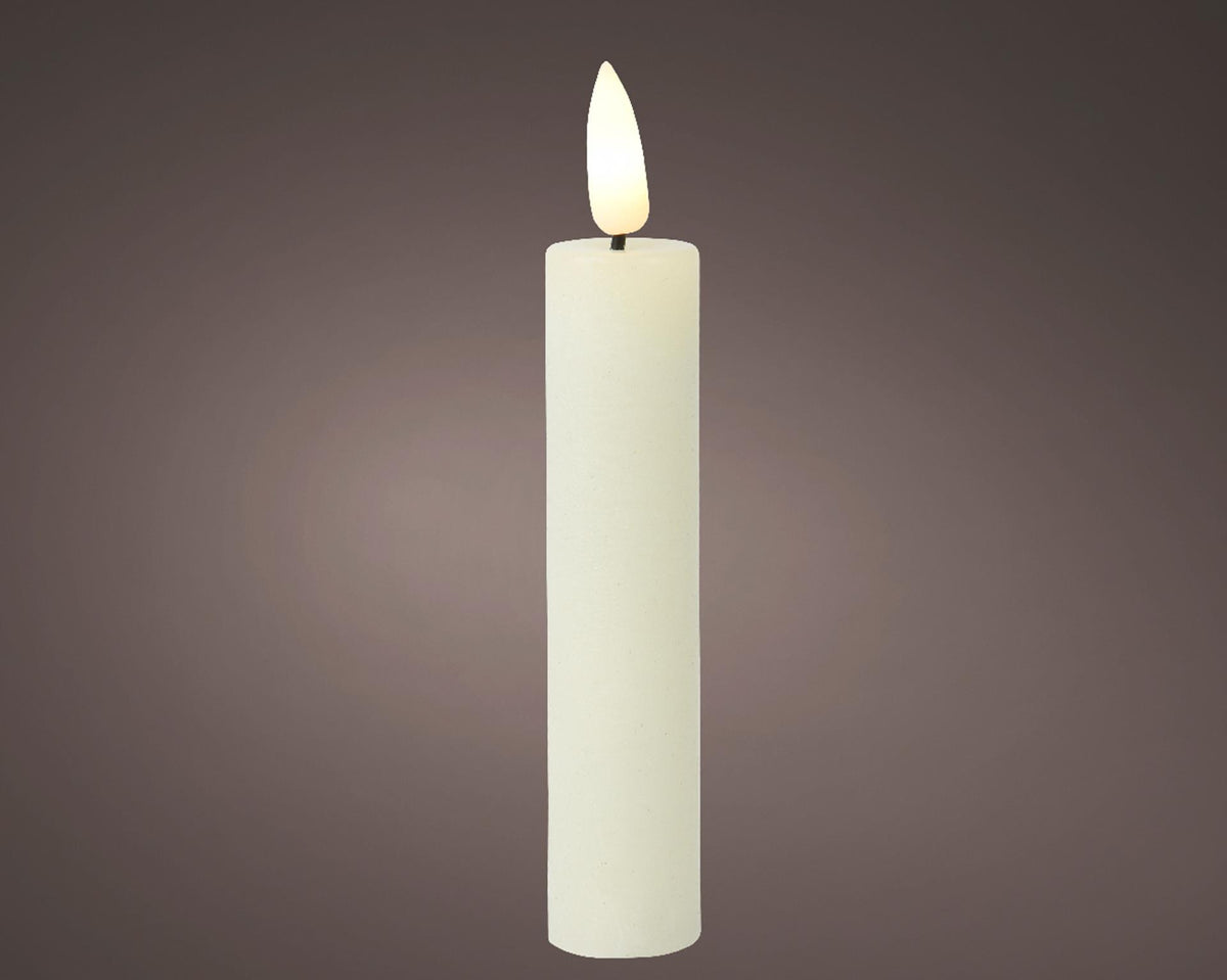 Set di candele da tavolo Lumineo con fiamma LED 16cm crema, 2 pezzi