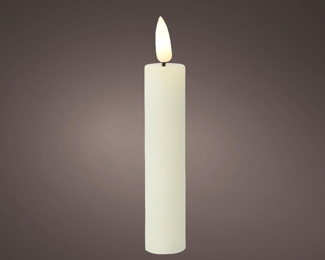 Set di candele da tavolo Lumineo con fiamma LED 16cm crema, 2 pezzi