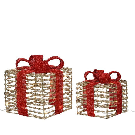 Set pacchetto Lumineo Micro LED da 2 pezzi per uso interno a batteria con timer color oro bianco caldo