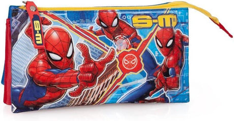 Astuccio Jim Jam Astuccio portapenne Spiderman 3 scomparti con 2 cerniere