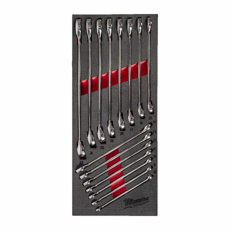 Set chiavi ad anello Milwaukee | inserto in schiuma | doppio | 9 pezzi - 4932499086