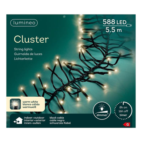 Lumineo cluster di luci natalizie bianco caldo 588LED