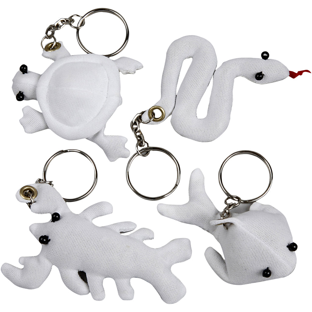 Azienda creativa https: www.cchobby.nl-textile-figures-with-keychain-size-4-8-cm-white-4-piece-1-box