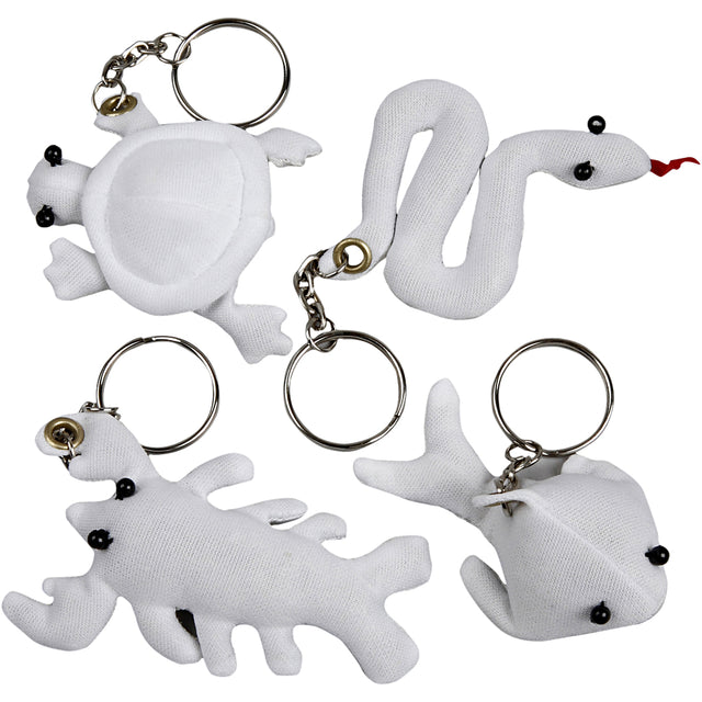 Azienda creativa https: www.cchobby.nl-textile-figures-with-keychain-size-4-8-cm-white-4-piece-1-box