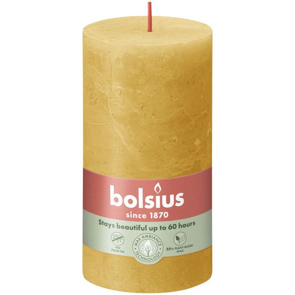 Bolsius candela rustica giallo miele ø68x130 mm 60 ore (4 pezzi)
