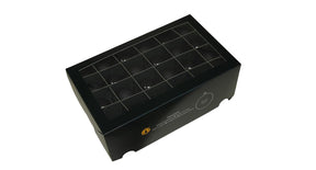 W b. 48 glassballs cap black 40 mm