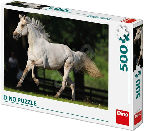 Puzzle Dinotoys - Cavallo bianco nel prato - 500 pezzi