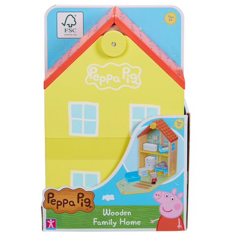 Peppa Pig - Casa delle bambole in legno con Peppa e mobili - Personaggio da gioco