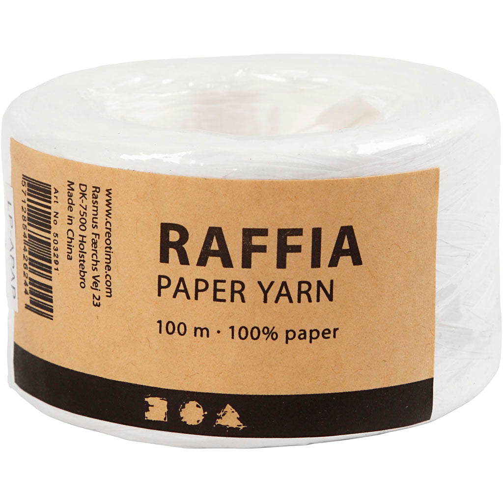 Creative Company Paper Rafia Yarn White, 100m