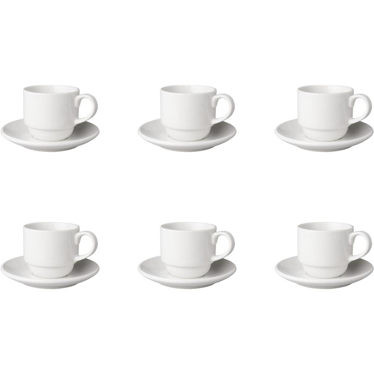 Tazza con piattino Mammoet bianca budgetline larga (6x 200 ml)