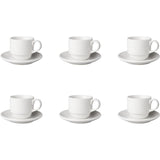 Tazza con piattino Mammoet bianca budgetline larga (6x 200 ml)