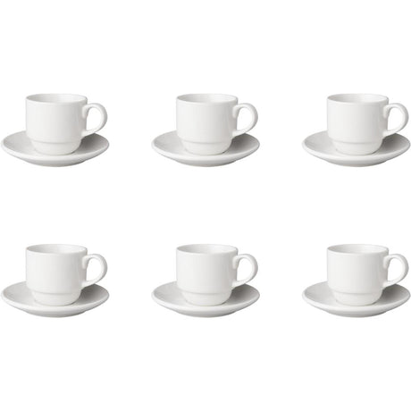 Tazza con piattino Mammoet bianca budgetline larga (6x 200 ml)