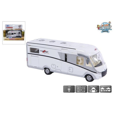 Mappamondo camper carthago pressofuso per bambini con luce, 16 cm