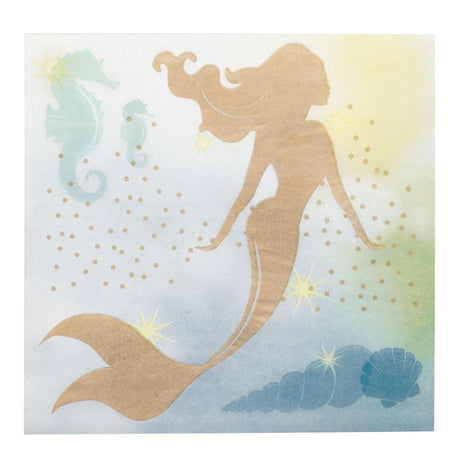 Tovaglioli di carta Boland sirena set da 20 pezzi 33x33 cm