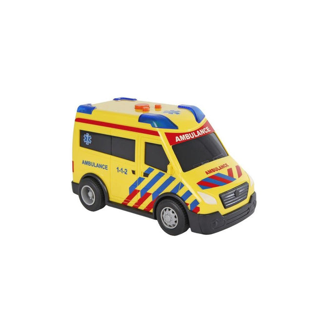 Ambulanza NL a 2 giochi con luci e suoni ruota libera 13,5 cm