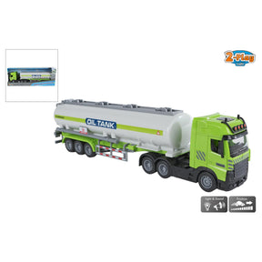 Camion a 2 giochi con semirimorchio cisterna con frizione, luce e suono, 38 cm