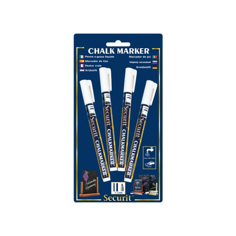 Pennarello a gesso Quantore rotondo bianco 1-2mm, 4 pz