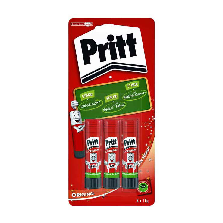 Quantore colla stick pritt stick originale, 3 pz.