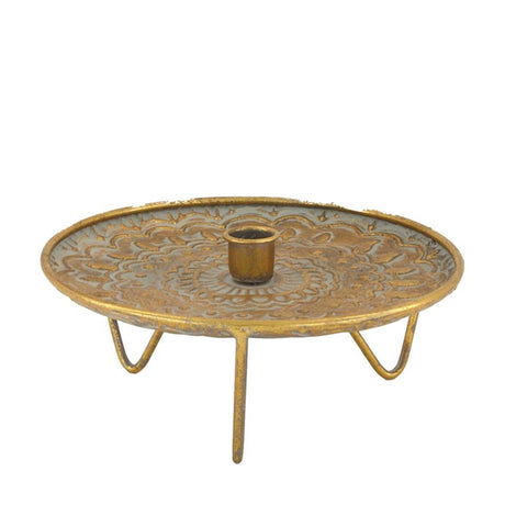 Collezioni naturali dike collezioni naturali candeliere in metallo ã˜22x9.5cm oro