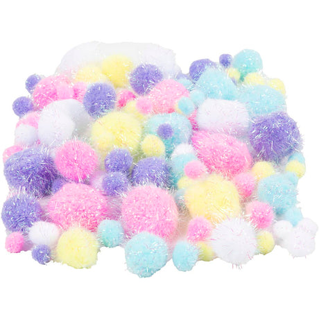 Azienda creativa https: www.cchobby.nl pompoms-d-15-40-mm-glitter-ca-75-piece-pastelcolors-62-gr-1-doos
