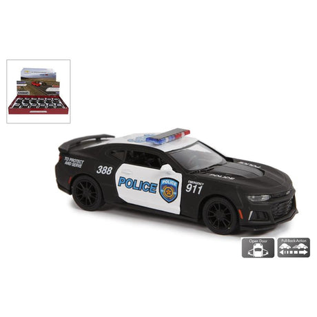 Kinsmart camaro zl1 auto della polizia die cast pull back scala 1:38