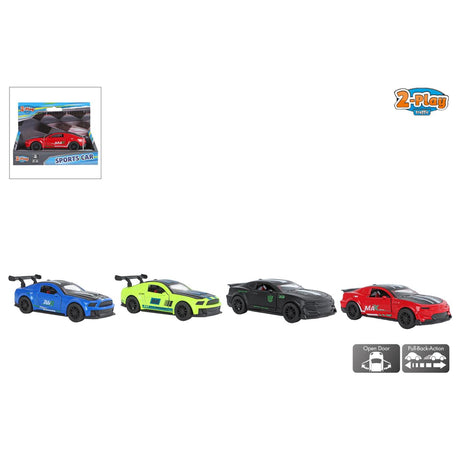 Auto sportiva da 2 giochi pressofusa pull back 11,5 cm 4 assortiti