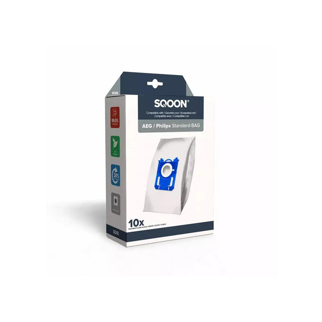 Borsa per aspirapolvere Sqoon Borsa standard Philips 3-D scatola da 10 pezzi