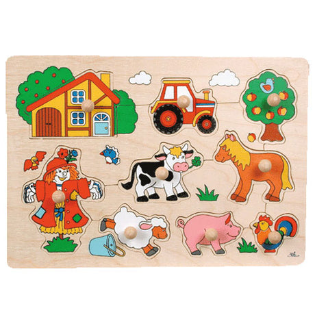 Goki puzzle in legno fattoria retrò, 5 pz.