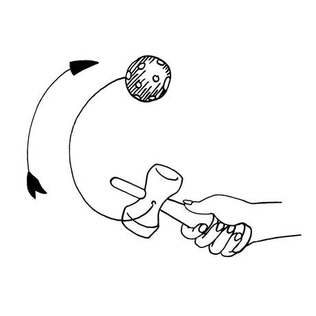 Goki kendama rosso. 17cm. 4+