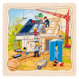 Puzzle Goki in legno a 3 strati - costruzione di case - 35 pz.